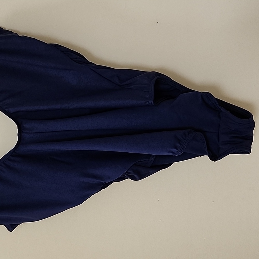 Miraclesuit CoastalSanibel OnePiece Swimsuit Sz 14DBlue Ruched Faux Wrap Slimmin - Picture 8 of 16